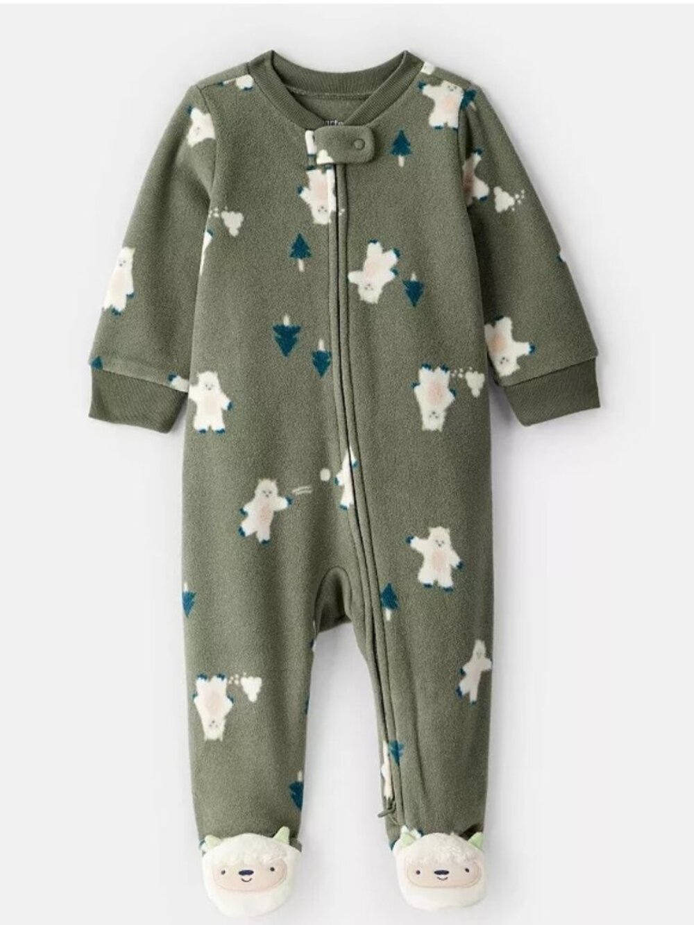 Baby Boys Carter's YETI 2-Way Zip Fleece Sleep & Play Sleeper Size NB 3 mo NWT